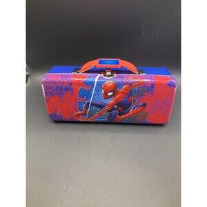 Metal Marvel Spiderman Tool Box Tin For School Supplies Pencil Pens Super Hero